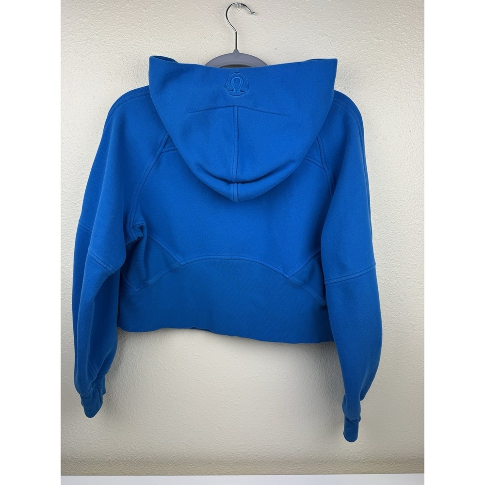 Lululemon Women's Scuba Oversized Half Zip Cropped Hoodie size XS/S Blue Aqua - Picture 2 of 10
